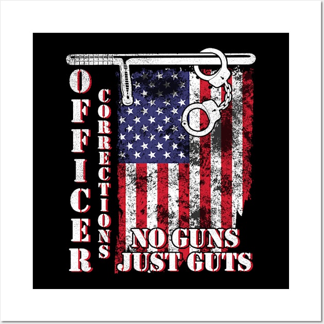 Vintage US Flag Happy Father July 4th Independence Summer Day Officer Corrections No Guns Just Guts Wall Art by bakhanh123